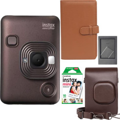 Набор камера моментальной печати Fujifilm Instax Mini LiPlay Brown + чехол + фотоальбом 108 + фотопленка 10 шт + фоторамка Набор камера моментальной печати Fujifilm Instax Mini LiPlay Brown + чехол + фотоальбом 108 + фотопленка 10 шт + фоторамка