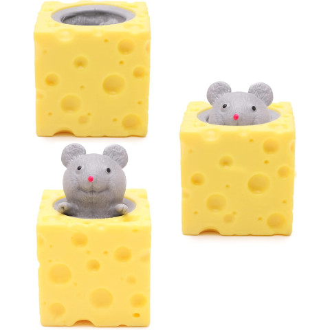 Детская игрушка антистресс Мышь в сыре Grey