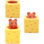 Детская игрушка антистресс Мышь в сыре Yellow/Brown