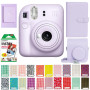 Набор камера моментальной печати Fujifilm Instax Mini 12 Purple + чехол + фотопленка 20 шт + фотоальбом 108 + наклейки 20 шт + фоторамка