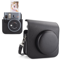 Чехол Fujifilm Instax Mini 41 с ремешком, защитный футляр из экокожи, Черный