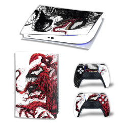 Виниловая наклейка для Sony PlayStation PS5 Venom Two Red/Black ink 360 Виниловая наклейка для Sony PlayStation PS5 Venom Two Red/Black ink 360