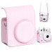 Чехол для Fujifilm Instax Mini 13 с ремешком, защитный футляр из экокожи, Розовый