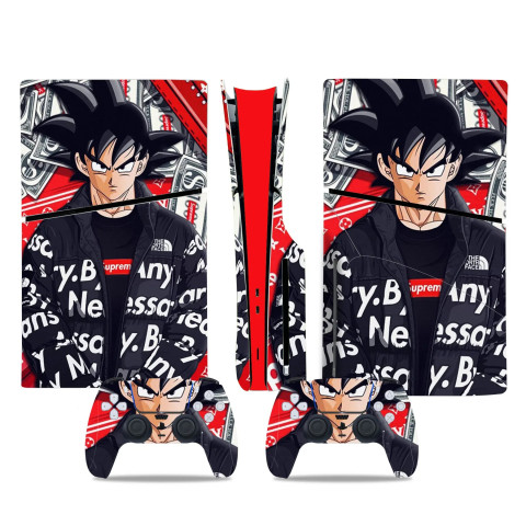 Виниловая наклейка для Sony PlayStation PS5 Slim Anime Dragon Ball Goku Dollar Виниловая наклейка для Sony PlayStation PS5 Slim Anime Dragon Ball Goku Dollar