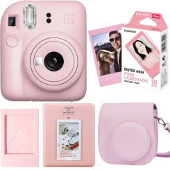 Набор камера моментальной печати Fujifilm Instax Mini 12 Rose + чехол + фотопленка 10 шт + фотоальбом 64 + фоторамка