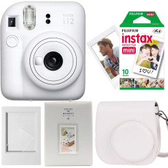 Набор камера моментальной печати Fujifilm Instax Mini 12 White + чехол + фотопленка 10 шт + фотоальбом 64 + фоторамка