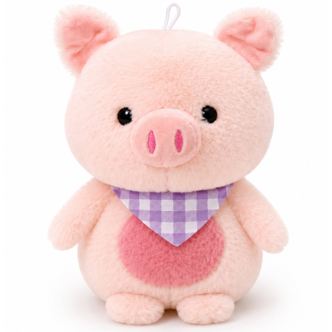 Мягкая плюшевая игрушка Свинка с шарфом 25 см Розовый