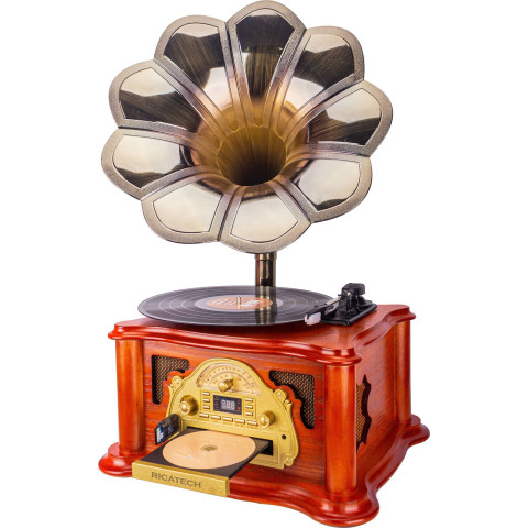 Граммофон Ricatech RMC360 Music Center BT with Horn Brown Граммофон Ricatech RMC360 Music Center BT with Horn Brown
