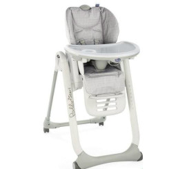 Стульчик для кормления Chicco Polly 2 Start Happy Silver Стульчик для кормления Chicco Polly 2 Start Happy Silver