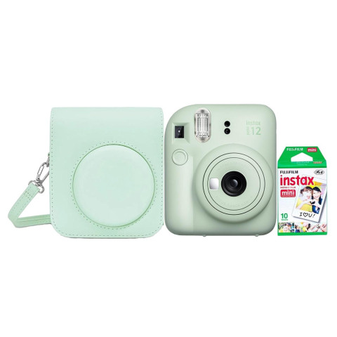 Набор камера моментальной печати Fujifilm Instax Mini 12 Green + чехол + фотопленка 10 шт Набор камера моментальной печати Fujifilm Instax Mini 12 Green + чехол + фотопленка 10 шт