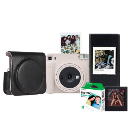 Набор камера моментальной печати Fujifilm Instax Square SQ 1 White/Black + чехол + фотоальбом 64 + фотопленка 10 шт + фоторамка