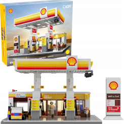 Конструктор CaDa автозаправна станція Shell зі світлодіодним освітленням, 1309 деталей Конструктор CaDa автозаправна станція Shell зі світлодіодним освітленням, 1309 деталей