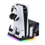 Зарядная док-станция с охлаждением и RGB подсветкой для Playstation 5 Digital/Disc edition