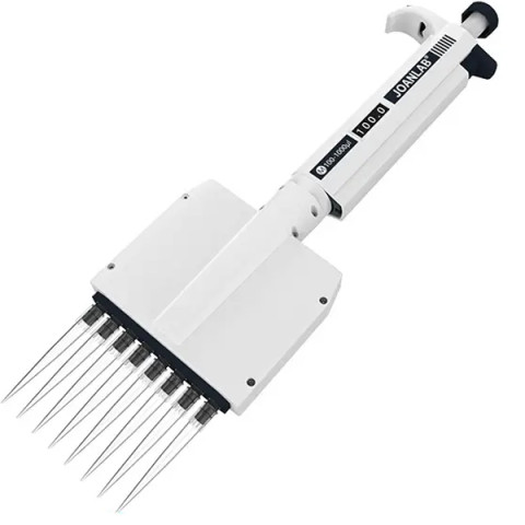 Лабораторна піпетка JOANLAB 8 каналів – регульований об'єм, анатомічна ручка, високоточний дозатор, точність ISO 8655, 0,5-10 мкл Лабораторна піпетка JOANLAB 8 каналів – регульований об'єм, анатомічна ручка, високоточний дозатор, точність ISO 8655, 0,5-10 мкл