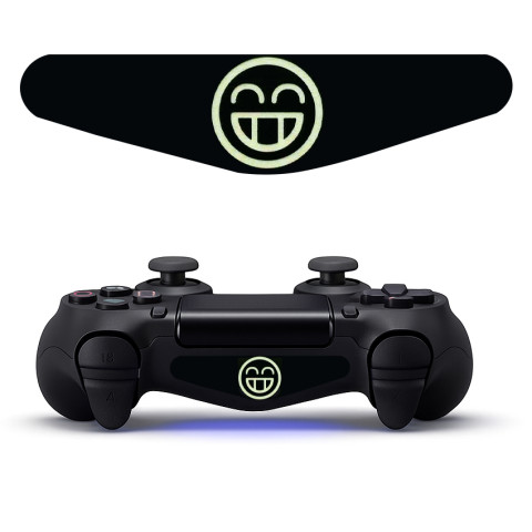 Виниловая наклейка на LED-панель Lightbar геймпада PS4 DATA FROG, декоративная пленка для DualShock 4, совместима с PS4/Slim/Pro Смайлик