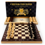 Набор 3 в 1 для игры в шахматы, шашки и нарды, Chesse & Checkers 38х38 см Набор 3 в 1 для игры в шахматы, шашки и нарды, Chesse & Checkers 38х38 см