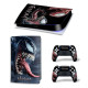 Виниловая наклейка для Sony PlayStation PS5 Venom Black/Red macro 360 Виниловая наклейка для Sony PlayStation PS5 Venom Black/Red macro 360
