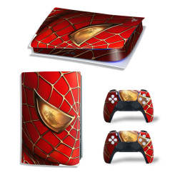 Виниловая наклейка для Sony PlayStation PS5 Spiderman macro Red 360 Виниловая наклейка для Sony PlayStation PS5 Spiderman macro Red 360
