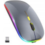Беспроводная мышь Bluetooth перезаряжаемая с RGB подсветкой 2,4 ГГц Gray Беспроводная мышь Bluetooth перезаряжаемая с RGB подсветкой 2,4 ГГц Gray
