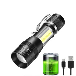 Фонарик USB перезаряжаемый 3 режима Black Фонарик USB перезаряжаемый 3 режима Black