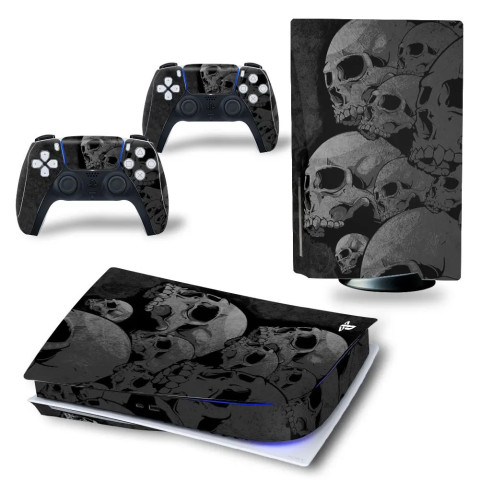 Вінілова наклейка для Sony PlayStation PS5 Black skull