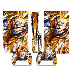 Вінілова наклейка для Sony PlayStation PS5 Slim Anime Dragon Ball Son Goku Gold