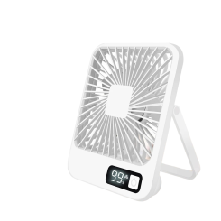 Вентилятор портативный с регулировкой на 180° и дисплеем USB White