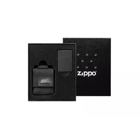 Запальничка Zippo Tactical Black Pouch and Black Crackle Windproof 49402-000002