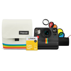Набор камера моментальной печати Polaroid Now + (Black), cумка-чехол (White), фотопленка 8шт Набор камера моментальной печати Polaroid Now + (Black), cумка-чехол (White), фотопленка 8шт
