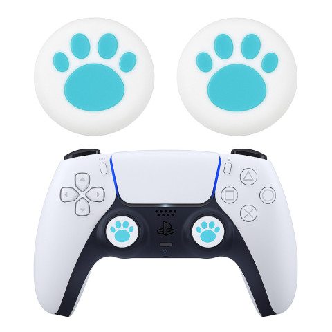 Силиконовые накладки на стик для геймпадов PS5/PS4/Xbox One/Series S/Series X/Switch Pro 2 шт Paw2 White/Blue Силиконовые накладки на стик для геймпадов PS5/PS4/Xbox One/Series S/Series X/Switch Pro 2 шт Paw2 White/Blue