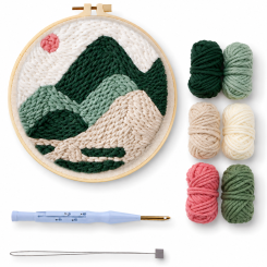 Набір по вишивці голкою для килимів з тканиною, п'яльцями, нитками, голкою, Високі гори 20 см Набір по вишивці голкою для килимів з тканиною, п'яльцями, нитками, голкою, Високі гори 20 см
