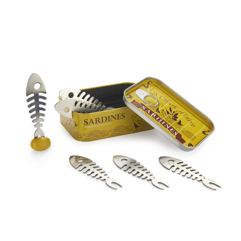 Набор вилочек для закусок Balvi Conserverie Sardines, 6 шт., в металлической банке