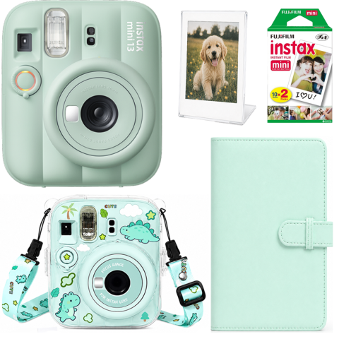 Набор камера моментальной печати Fujifilm Instax Mini 13 Lagoon Green + чехол + фотопленка 20 шт + фотоальбом 108 + фоторамка