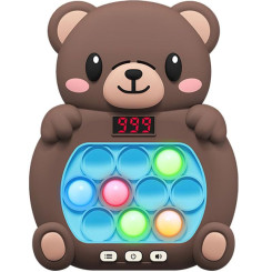 Электронная приставка консоль Quick Push Game приставка игры Pop It антистресс тик ток игрушка 999 уровней Bear Brown