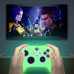 Силиконовый чехол для контроллера геймпада Xbox Series X/S, с накладками на стик (2шт), светящийся в темноте, Белый/Зеленый Силиконовый чехол для контроллера геймпада Xbox Series X/S, с накладками на стик (2шт), светящийся в темноте, Белый/Зеленый