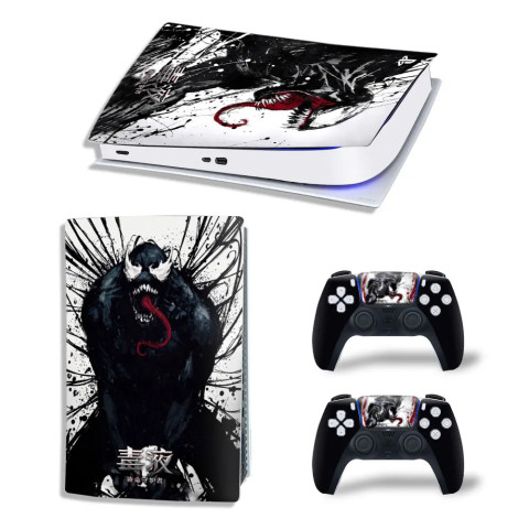Вінілова наклейка для Sony PlayStation PS5 Venom Black Ink 360 Вінілова наклейка для Sony PlayStation PS5 Venom Black Ink 360