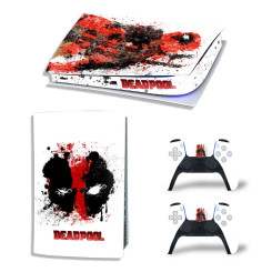 Вінілова наклейка для Sony PlayStation PS5 Deadpool Blot 360 Вінілова наклейка для Sony PlayStation PS5 Deadpool Blot 360