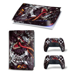 Виниловая наклейка для Sony PlayStation PS5 Venom Black/Silver 360 Виниловая наклейка для Sony PlayStation PS5 Venom Black/Silver 360