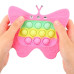 Електронна приставка консоль Quick Push Game приставка гри Pop It антистрес тик струм іграшка Butterfly Pink