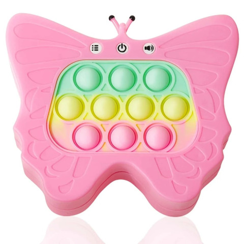 Електронна приставка консоль Quick Push Game приставка гри Pop It антистрес тик струм іграшка Butterfly Pink