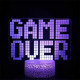 3D светодиодный ночник для игровой комнаты Game Over 7 colors 3D светодиодный ночник для игровой комнаты Game Over 7 colors