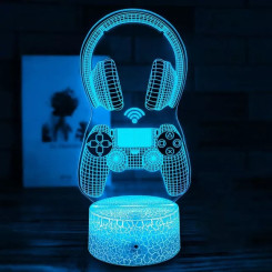 3D светодиодный ночник для игровой комнаты Headphones and gamepad