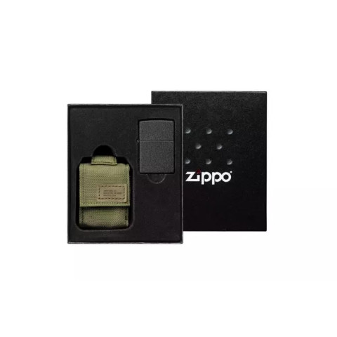 Запальничка Zippo Tactical Green Pouch and Black Crackle Windproof 49400-000002