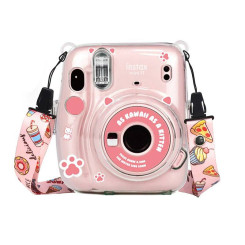 Чохол Fujifilm Instax Mini 11 Case Transparent + наклейки рожеві Чохол Fujifilm Instax Mini 11 Case Transparent + наклейки рожеві