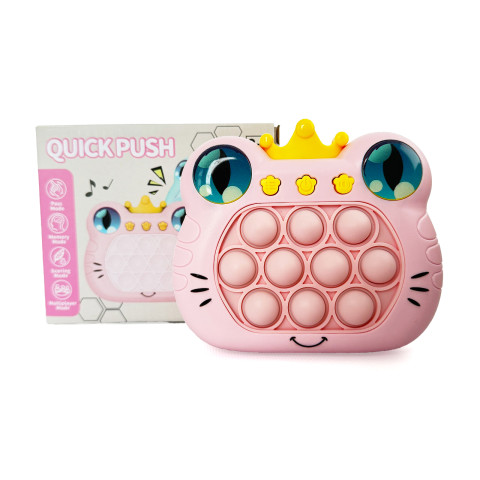 Електронна приставка консоль Quick Push Game приставка гри Pop It антистрес тик струм іграшка Cat Pink