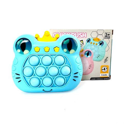 Электронная приставка консоль Quick Push Game приставка игры Pop It антистресс тик ток игрушка Cat Blue