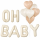 Набор фольгированных воздушных шаров Oh Baby с сердечками 6 шт. Набор фольгированных воздушных шаров Oh Baby с сердечками 6 шт.