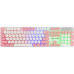 Дротова клавіатура SKYLION H300 з підсвічуванням White/Pink