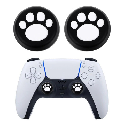 Силіконові накладки на стик для геймпадів PS5/PS4/Xbox One/Series S/Series X/Switch Pro 2 шт Paw2 Black/White