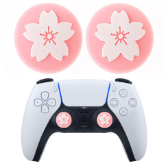 Силиконовые накладки на стик для геймпадов PS5/PS4/Xbox One/Series S/Series X/Switch Pro 2 шт Цветок Pink/White